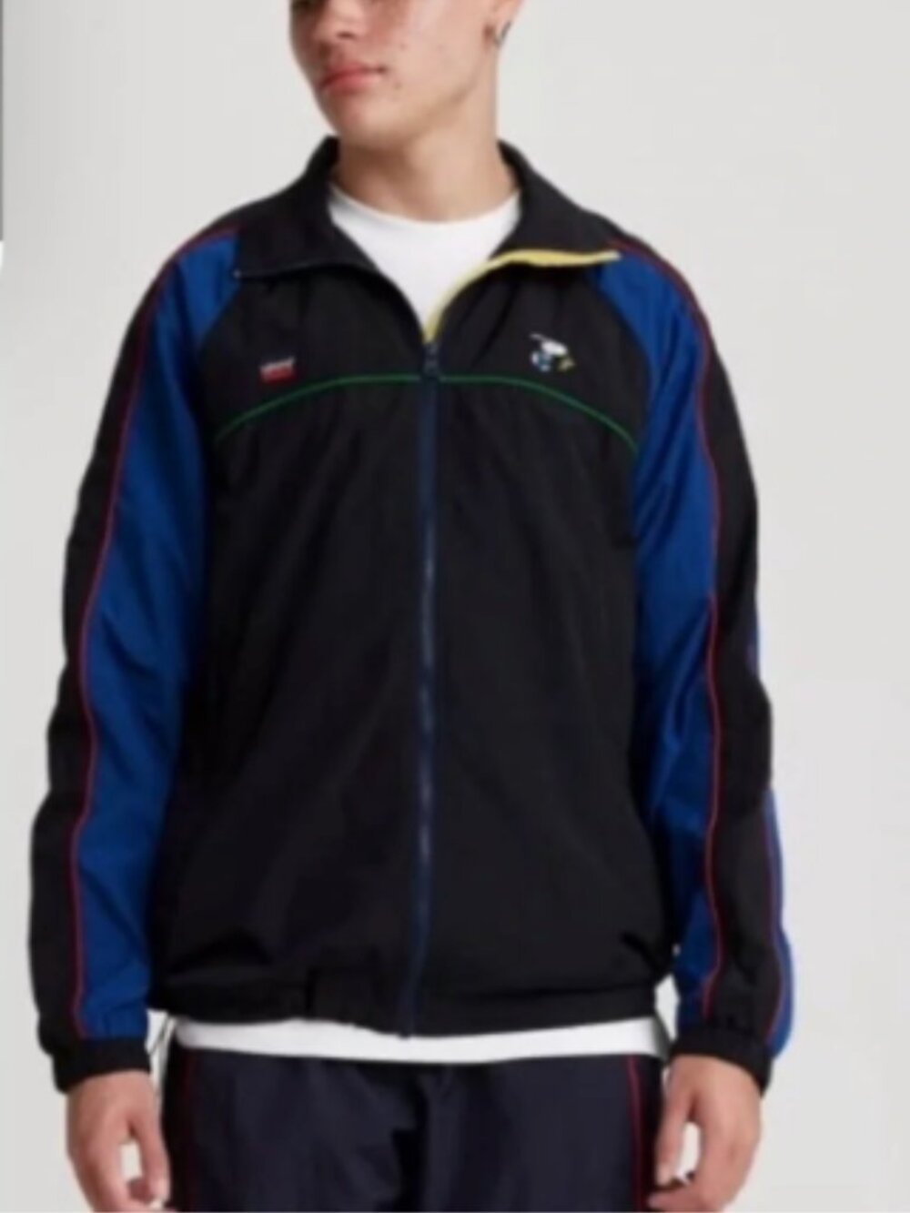 Levi’s x Peanuts Unisex Size XL Snoopy Miles Windbreaker Track Jacket Black Blue